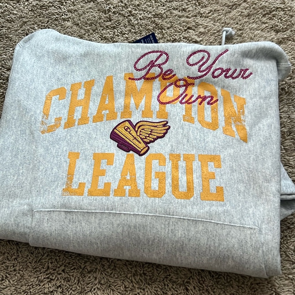 Champion League hoodie. Gray
